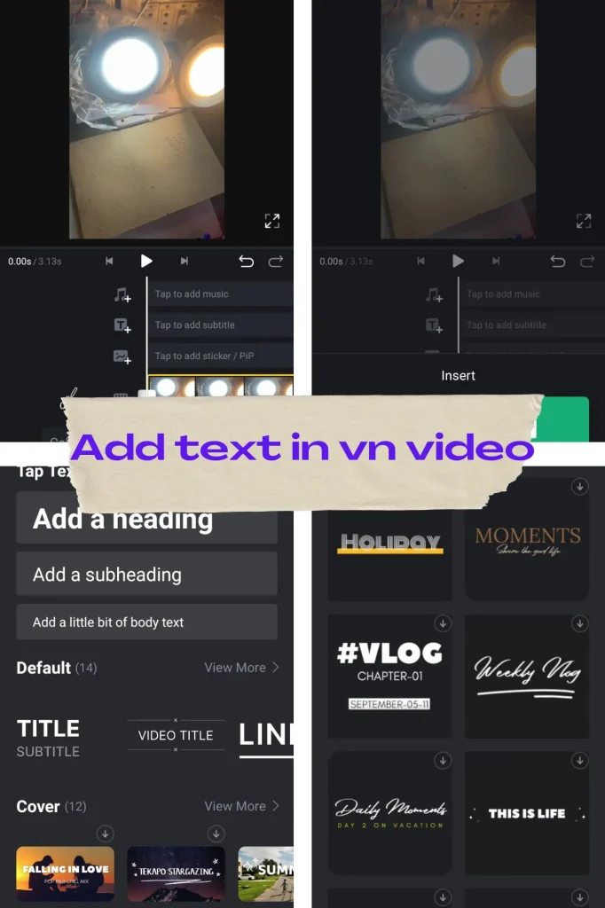 add text in vn video editor