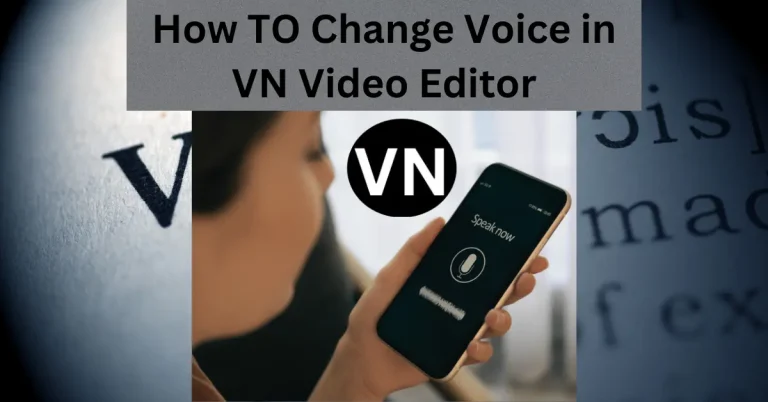 Image showing steps to change voice in VN Video Editor, with instructions and interface highlights.